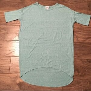 LuLaRoe Light Aqua Green Women's Medium M Irma Top Hi-Low Solid Basic Layer EUC